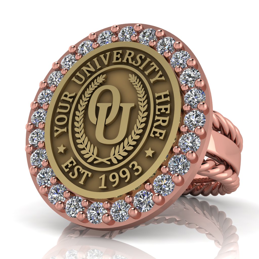 Circum Oval | Rope Edge Band Custom Collage Ring