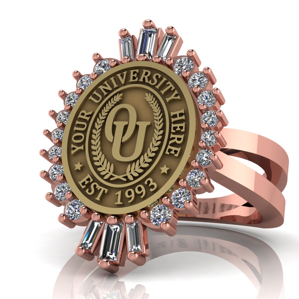 Seren Oval | Knife Edge Band Custom Collage Ring