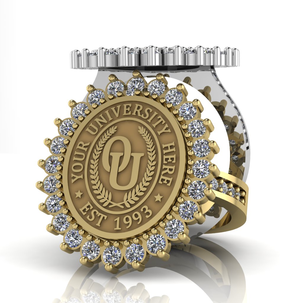 Serku Oval | Channel Core Band Custom Collage Ring