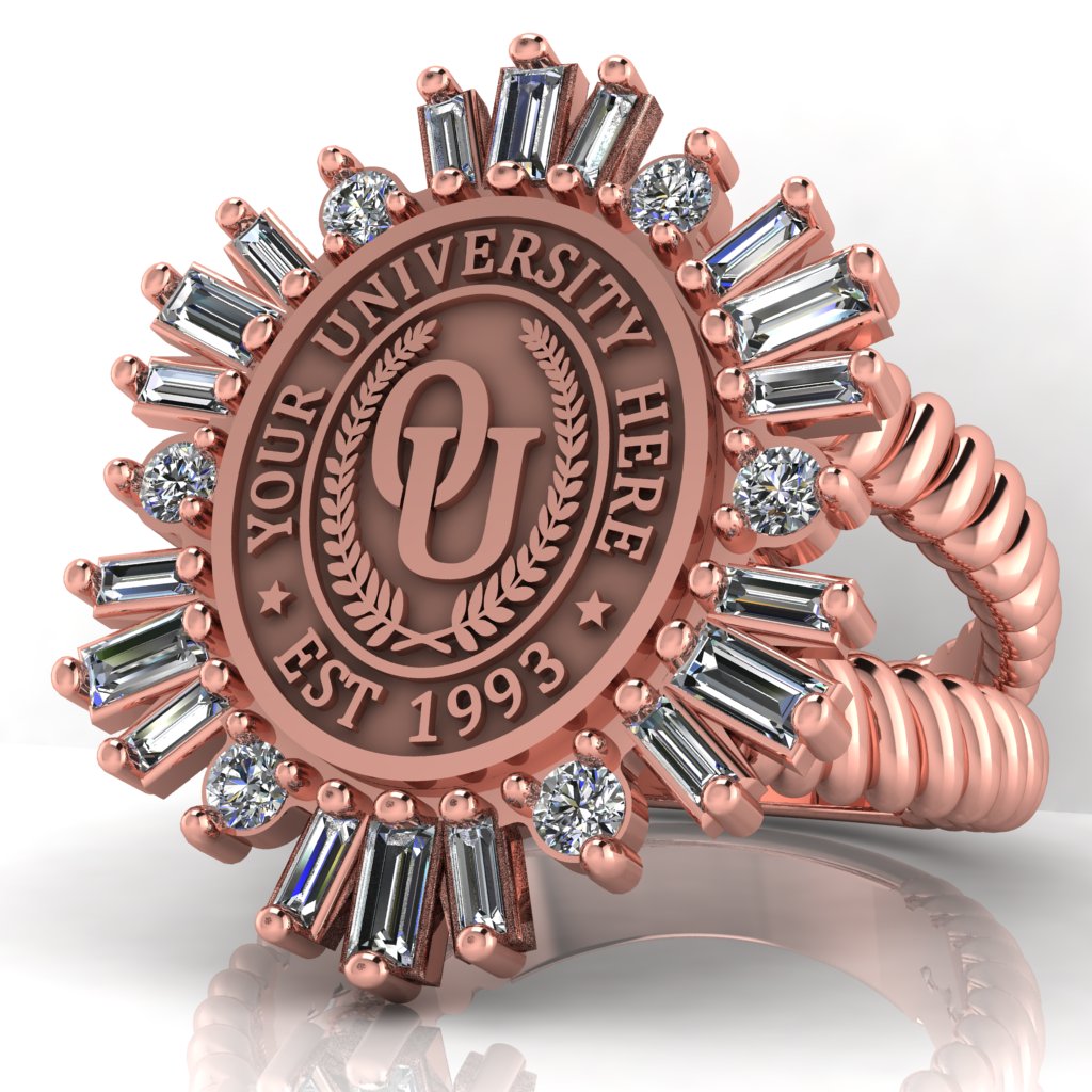 Tramontana Oval | V-Rope Band Custom College Ring