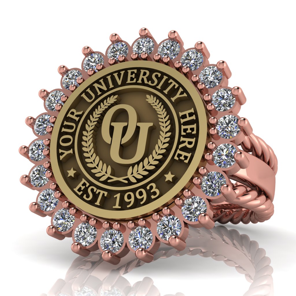 Serku | Rope Edge Band Custom Collage Ring