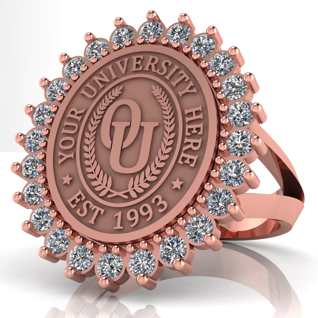 Serku Oval | V-Frame Band Custom College Ring