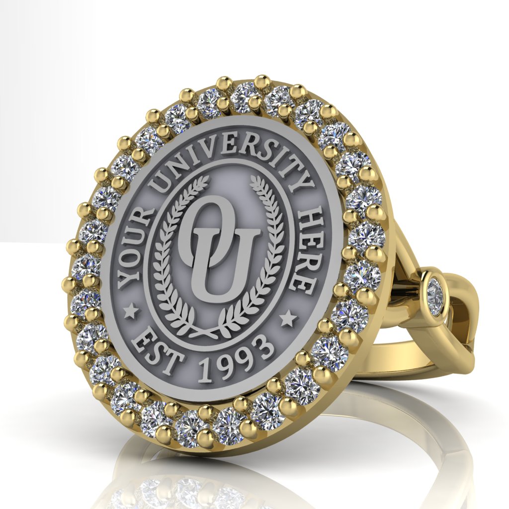 Circum Oval | Infinity Bezel Band Custom College Ring