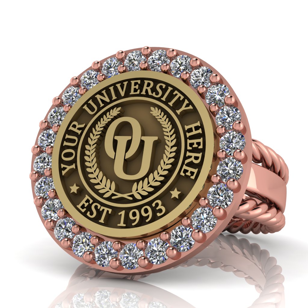 Circum | Rope Edge Band Custom Collage Ring