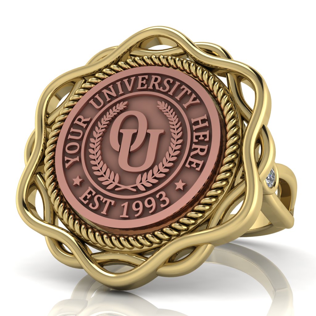 Slanga | Infinity Bezel Band Custom College Ring