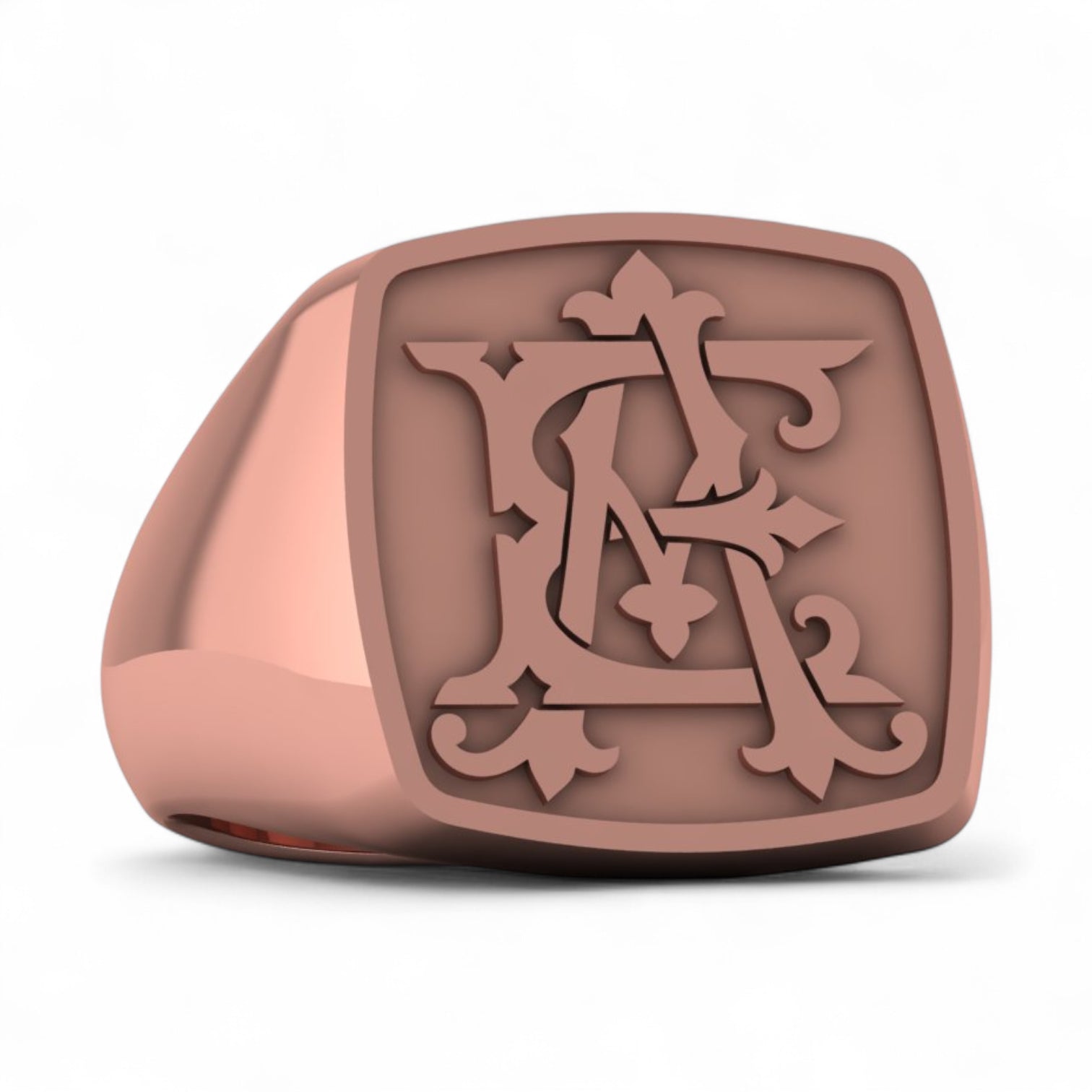 Custom Monogram Ring – Handcrafted Precious Square Face Signet Ring