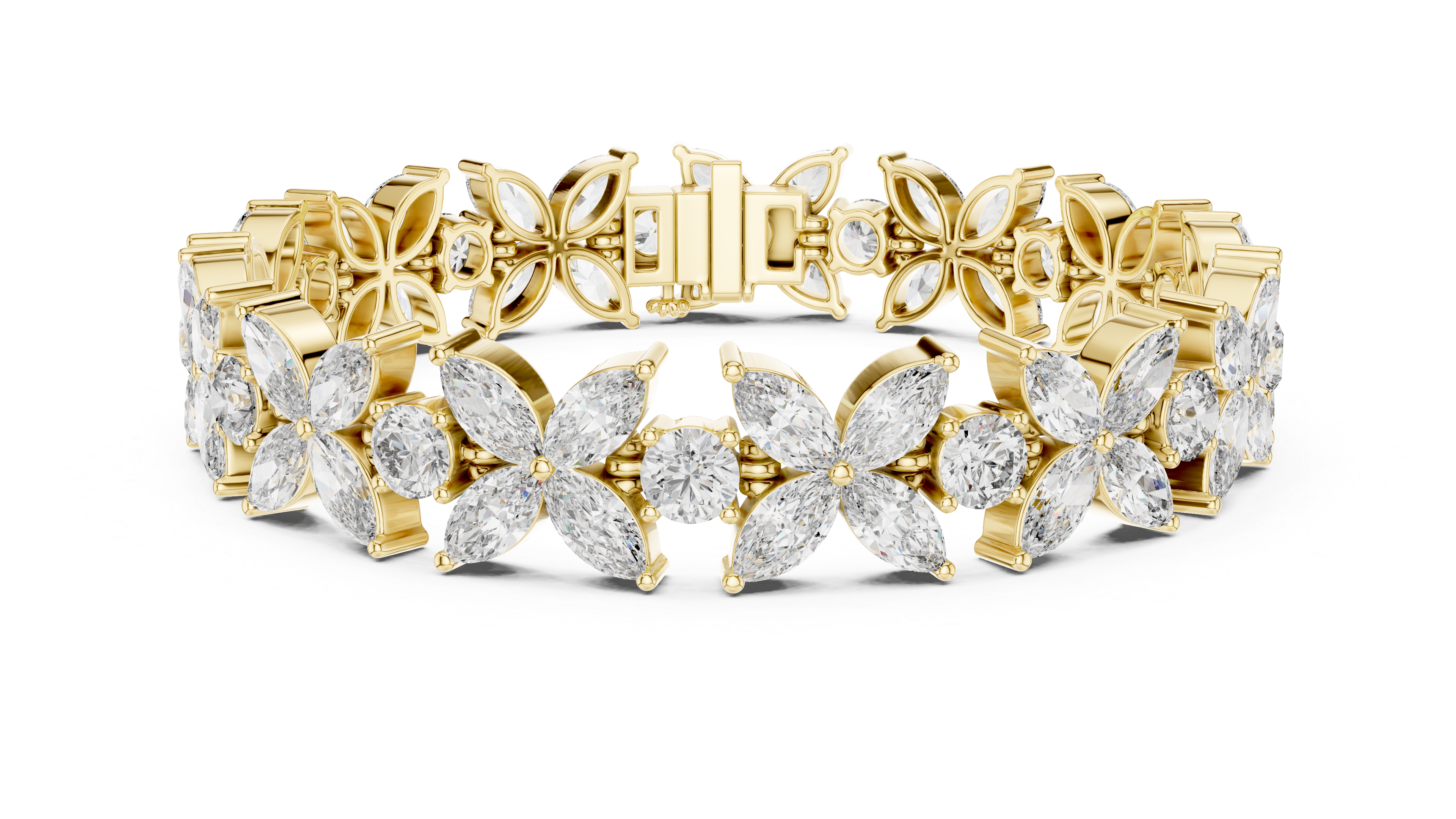 Luxury Floral Diamond Bracelet