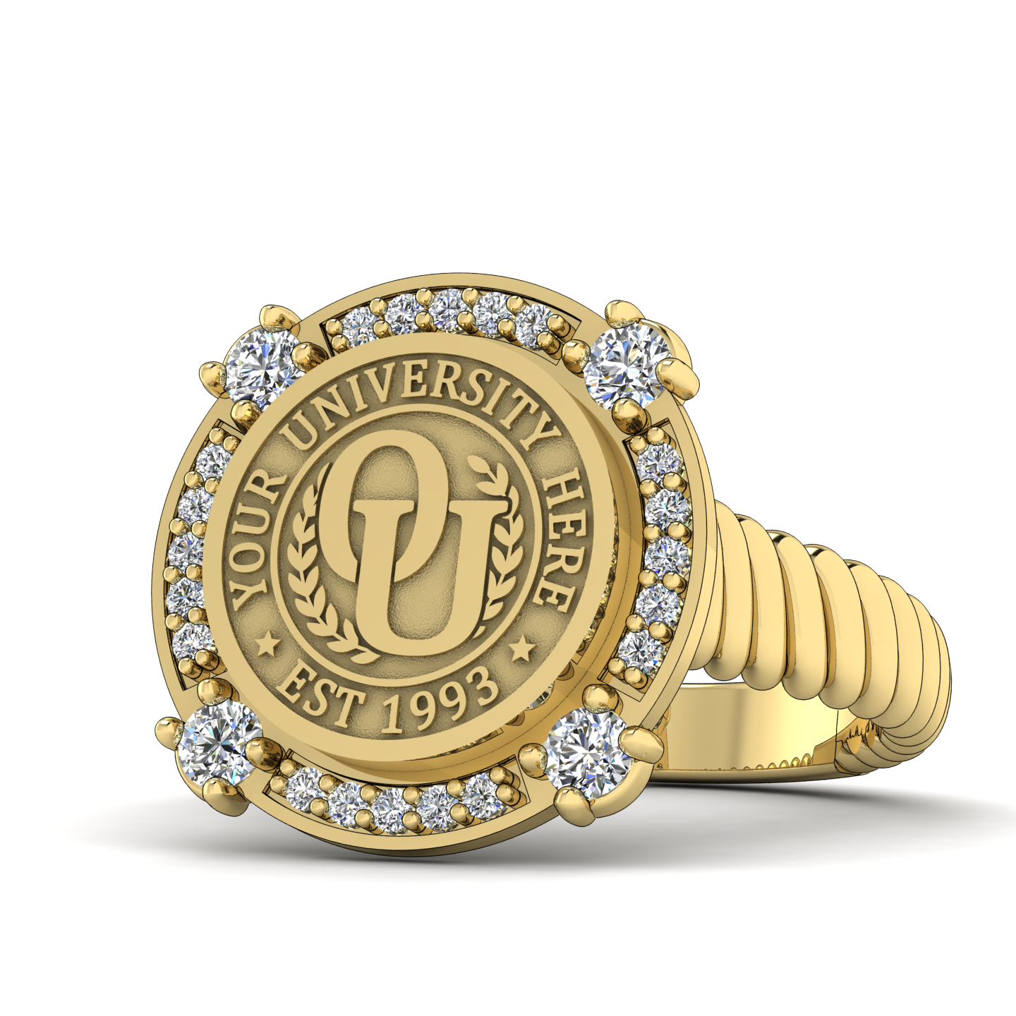 F-Sparkles | Rope Core Band Custom College Ring