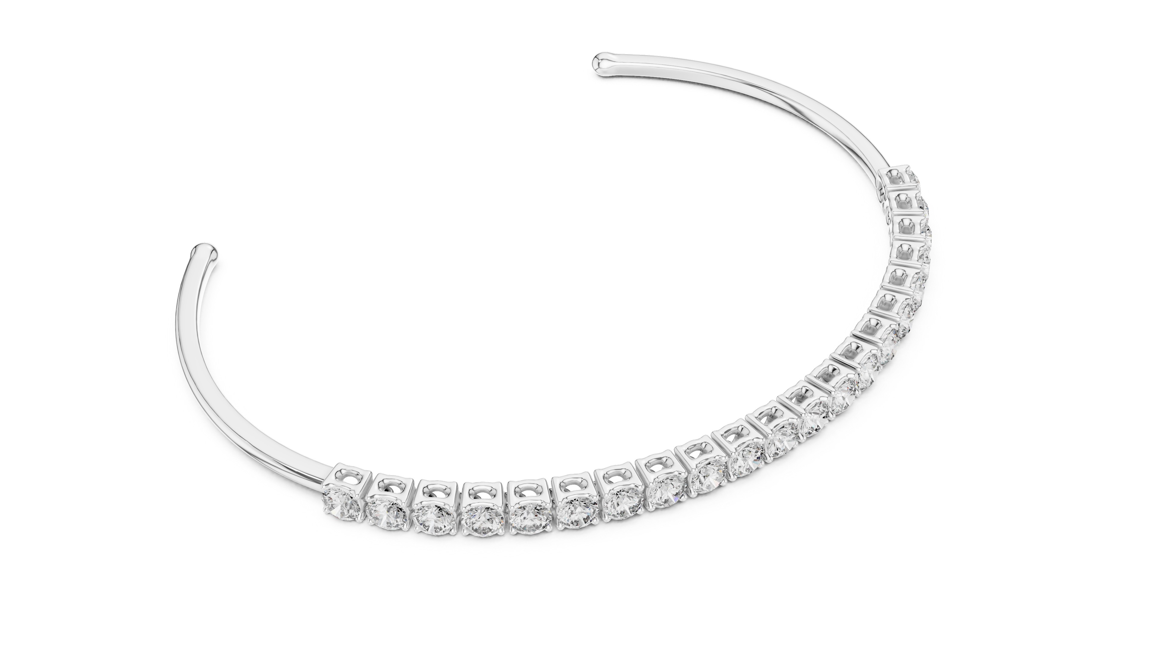 Open Diamond Cuff Bangle