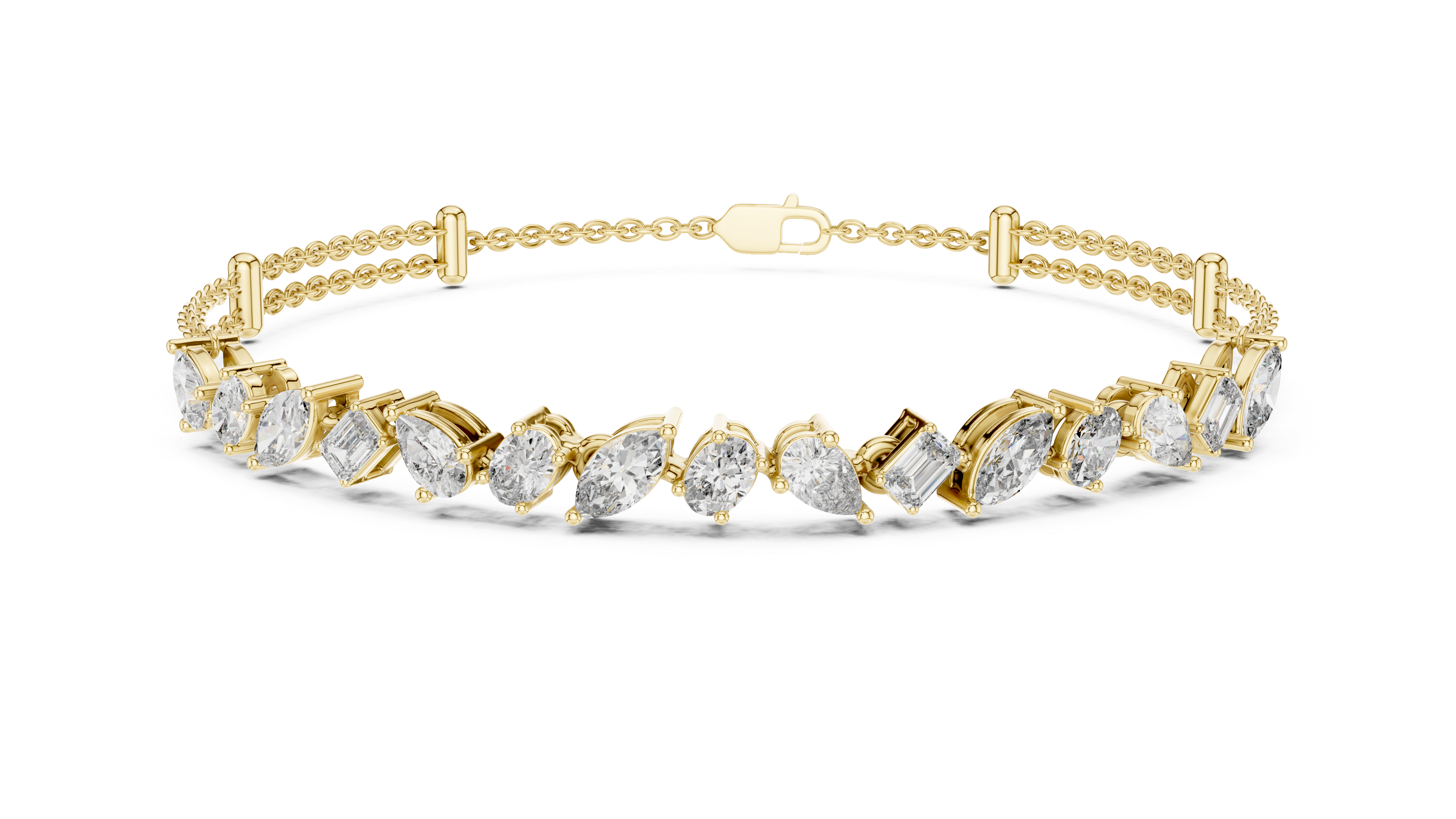 Mixed Cut Diamond Chain Bracelet
