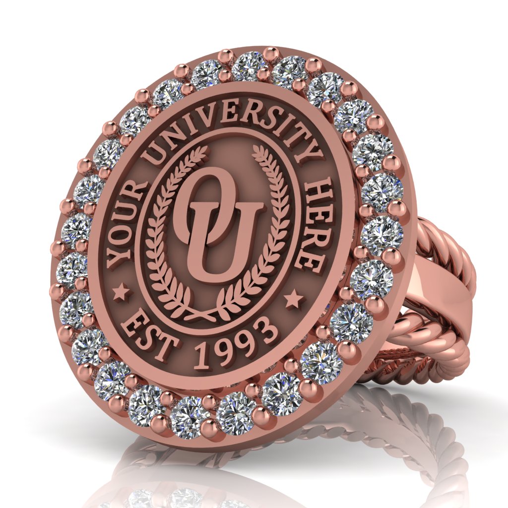 Circum Oval | Rope Edge Band Custom Collage Ring