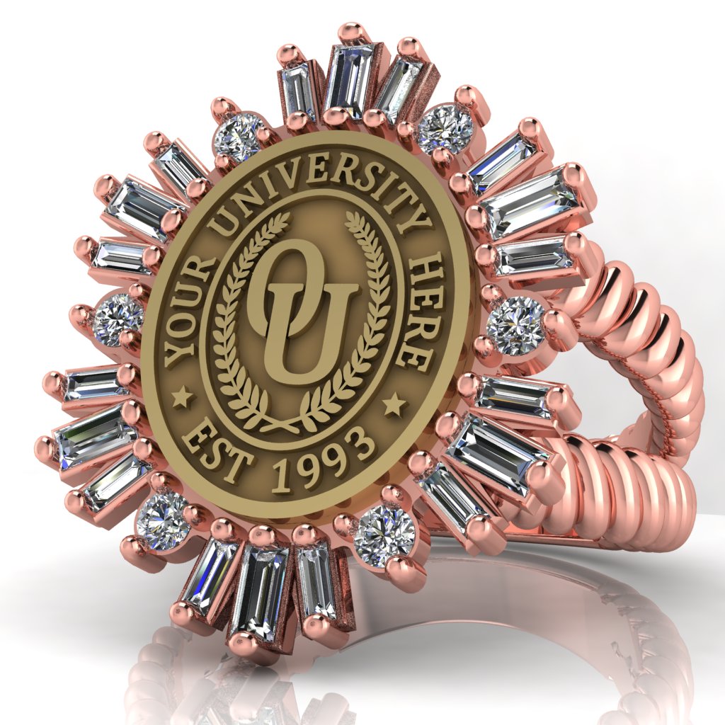 Tramontana Oval | V-Rope Band Custom College Ring