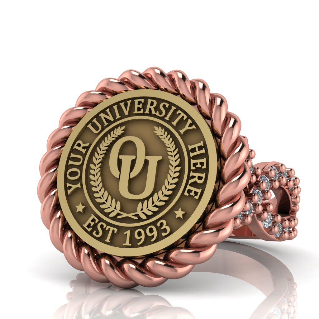 Lubid | Infinity Bezel Band Custom College Ring