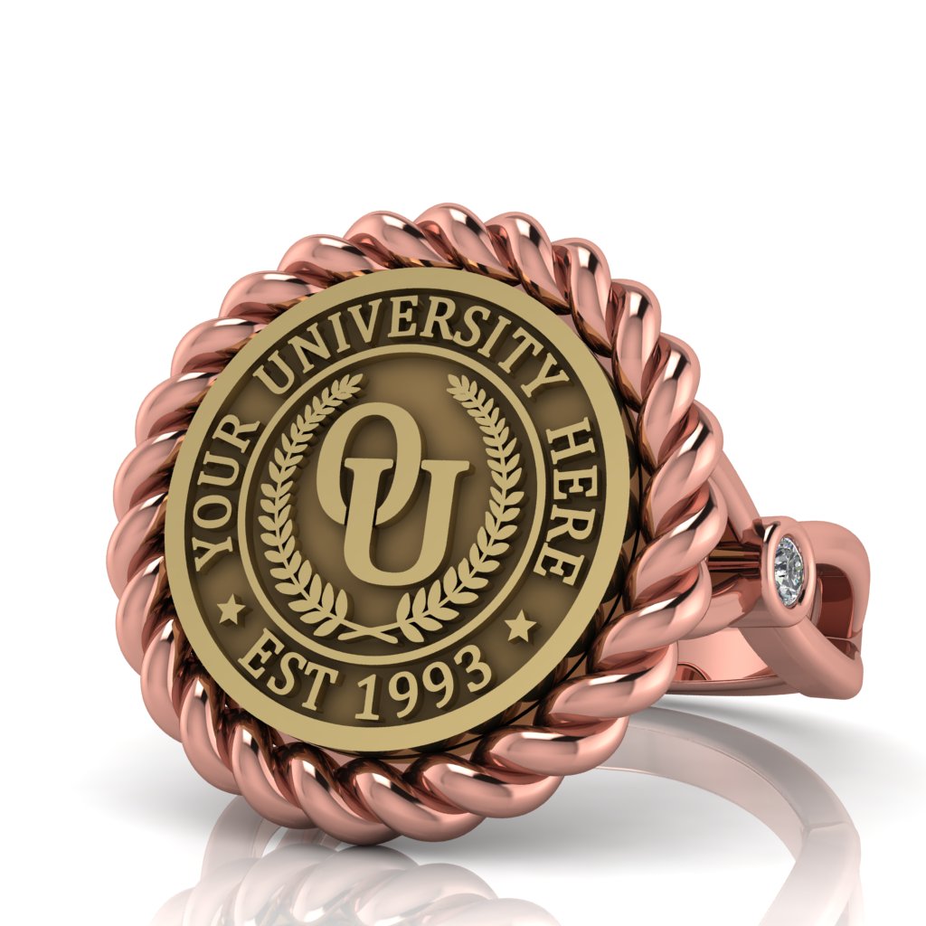 Lubid | Infinity Bezel Band Custom College Ring