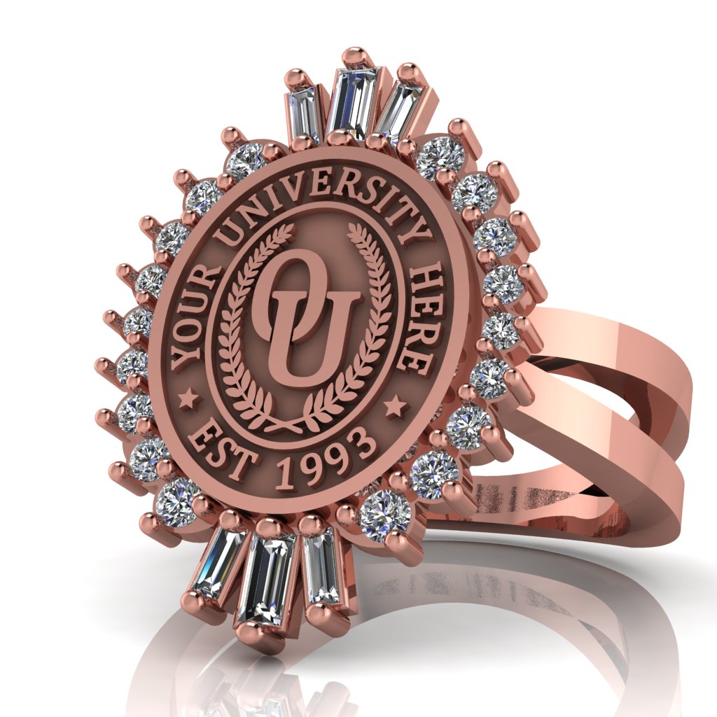 Seren Oval | Knife Edge Band Custom Collage Ring