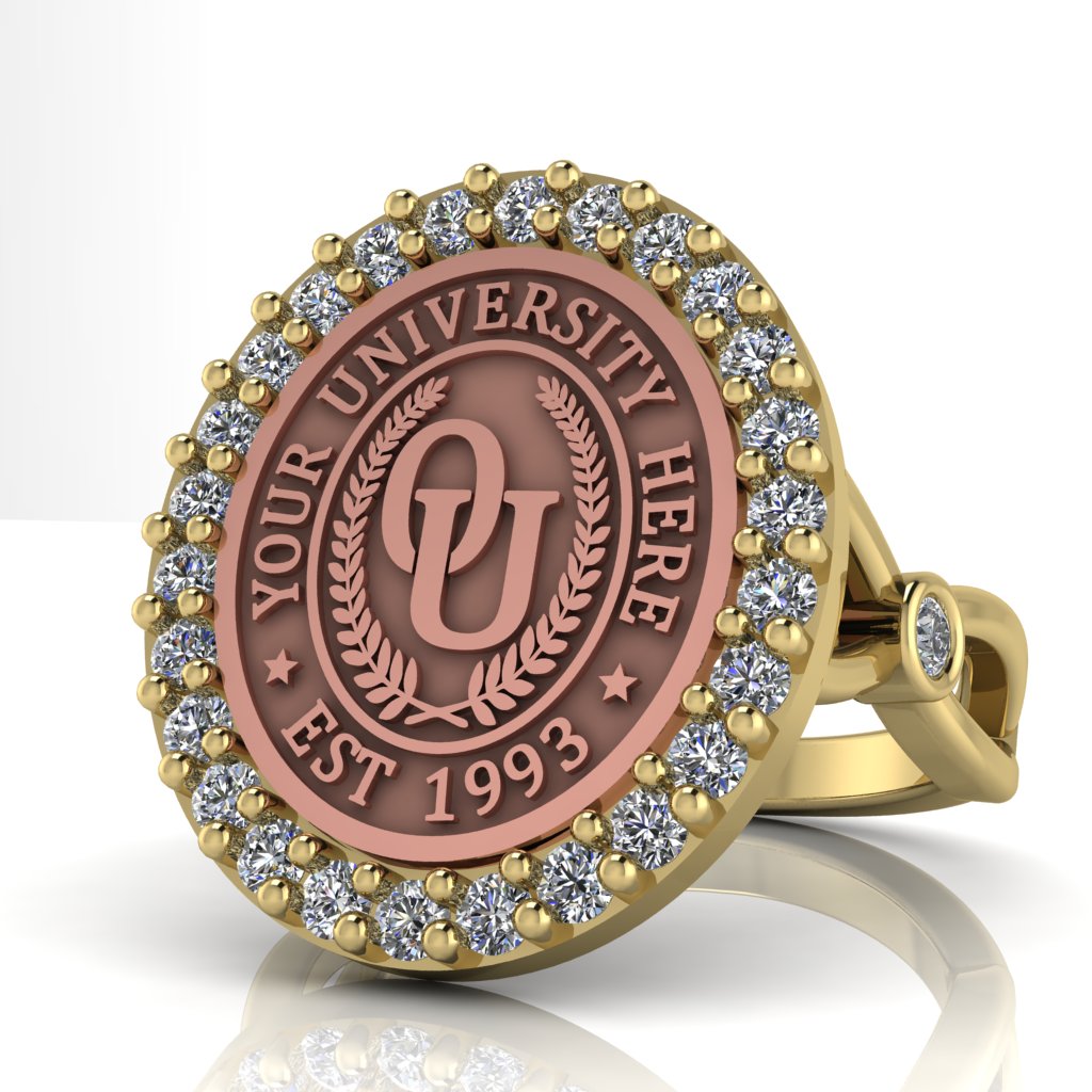 Circum Oval | Infinity Bezel Band Custom College Ring