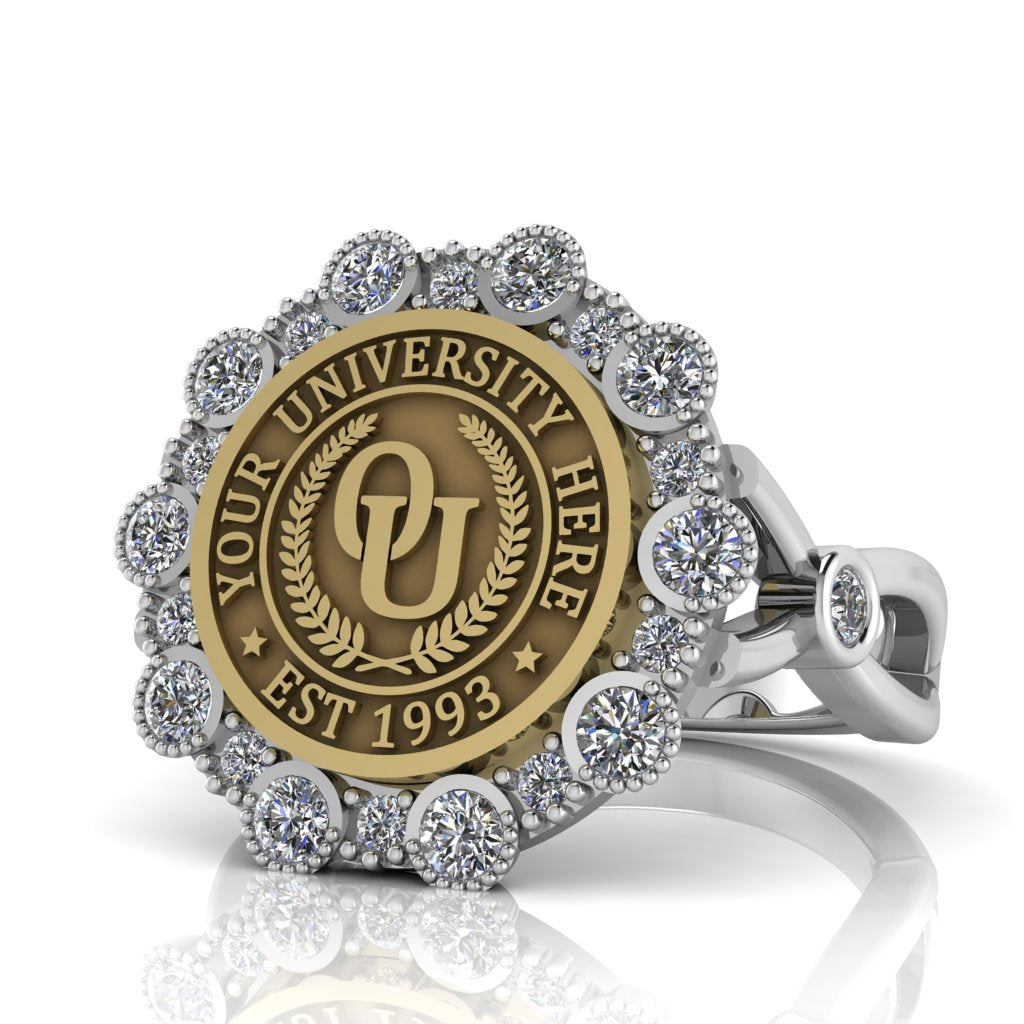Belgi | Infinity Bezel Band Custom College Ring