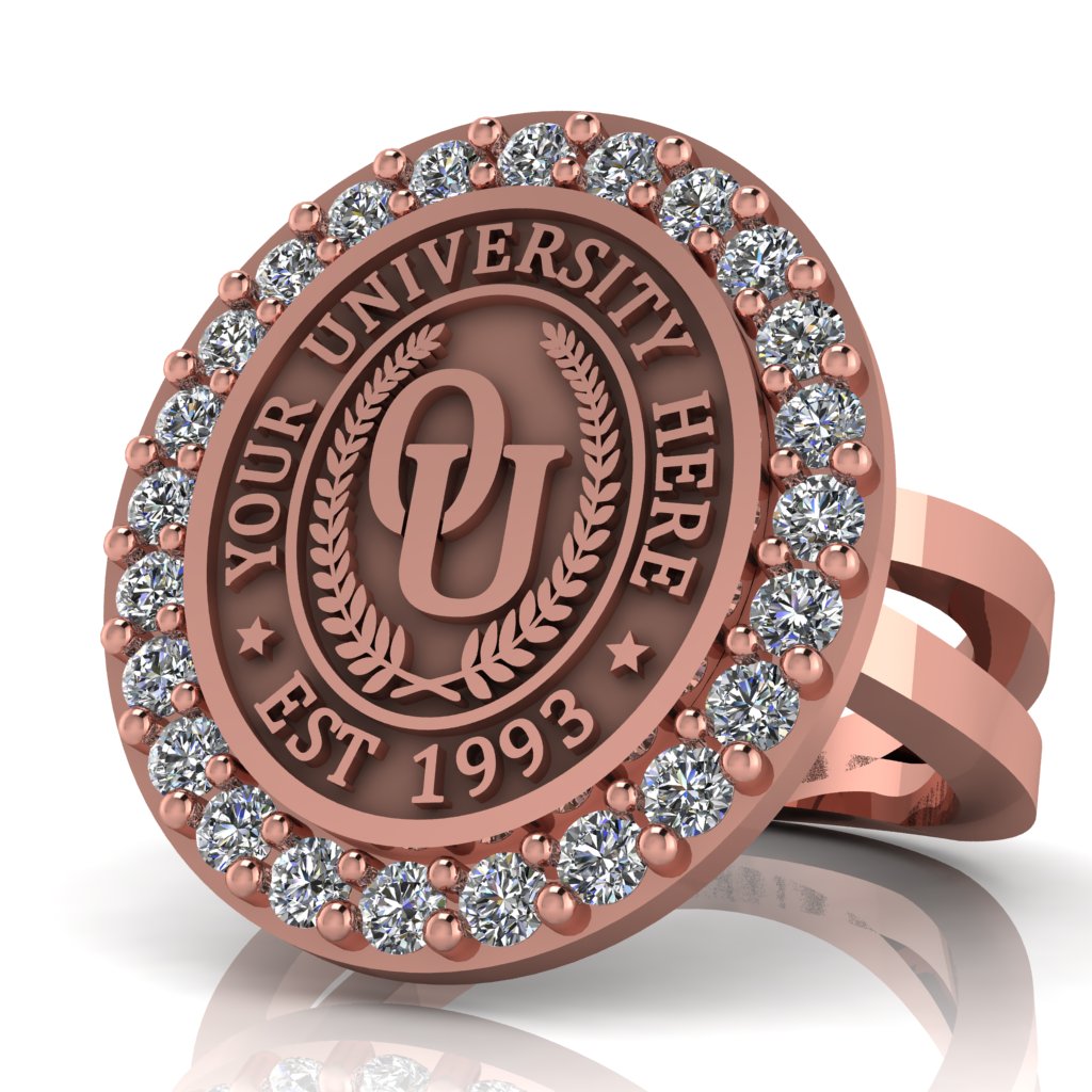 Circum Oval | Knife Edge Band Custom Collage Ring