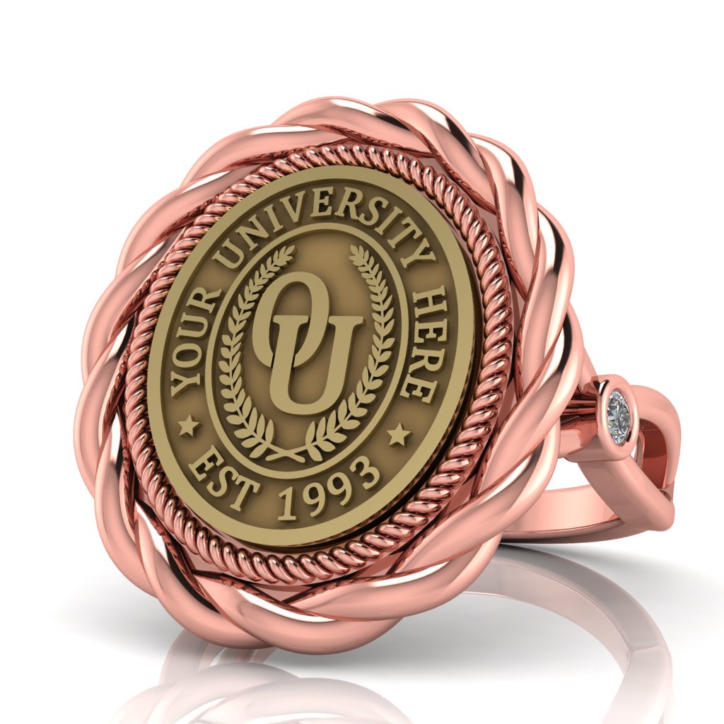 Melipat | Infinity Bezel Band Custom College Ring