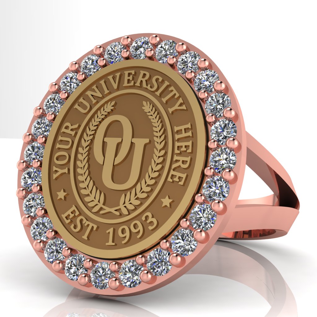 Circum Oval | V-Frame Band Custom College Ring