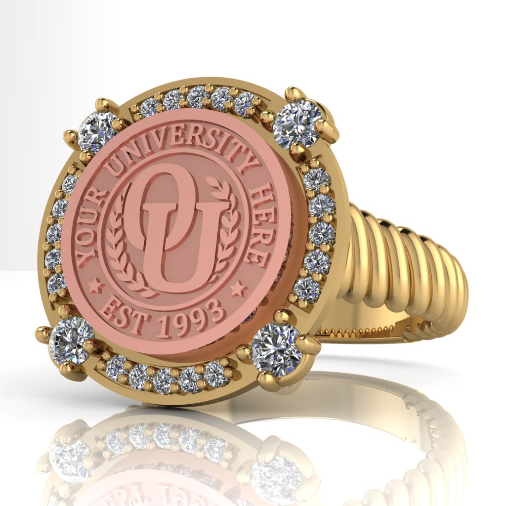 F-Sparkles | Rope Core Band Custom College Ring