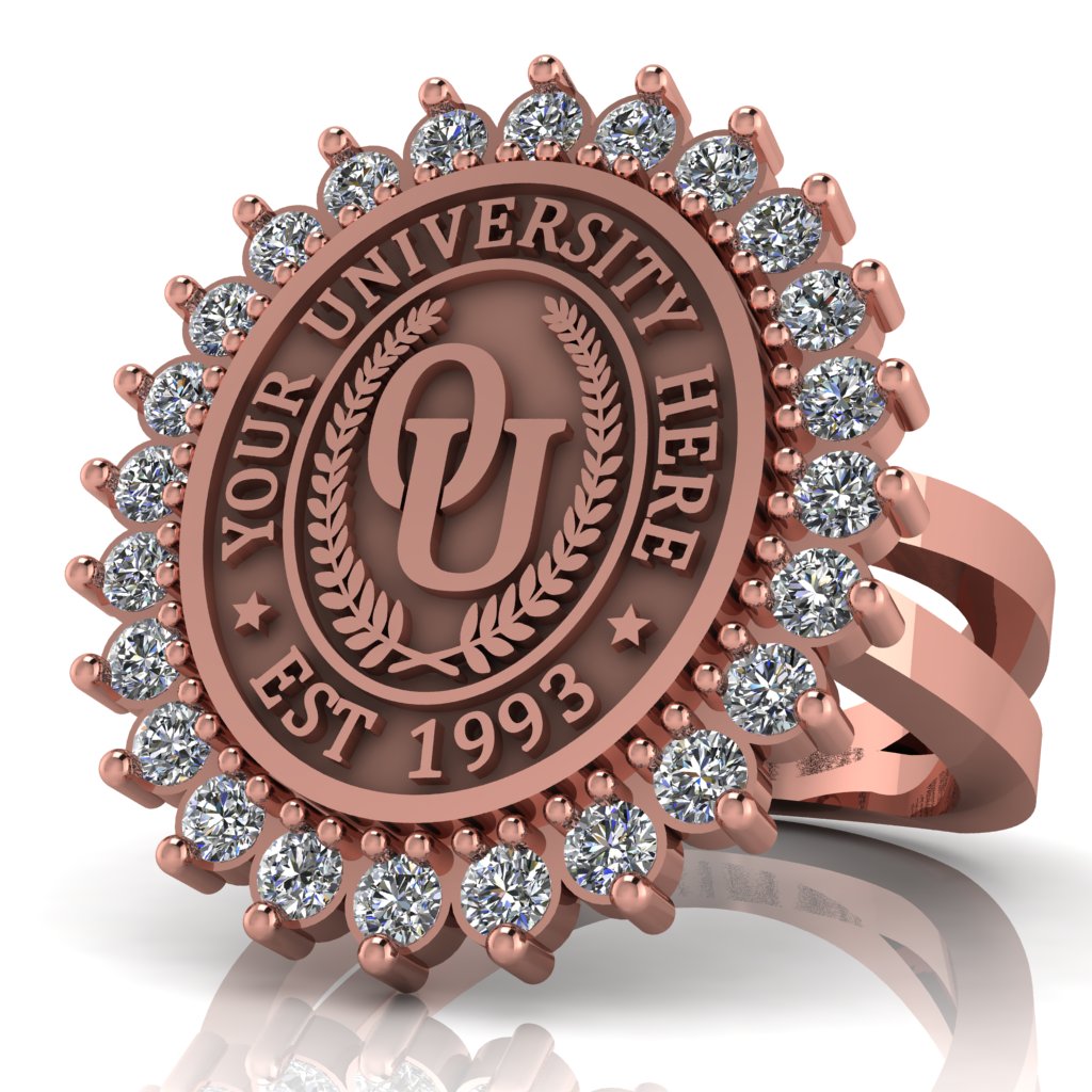 Serku Oval | Knife Edge Band Custom Collage Ring