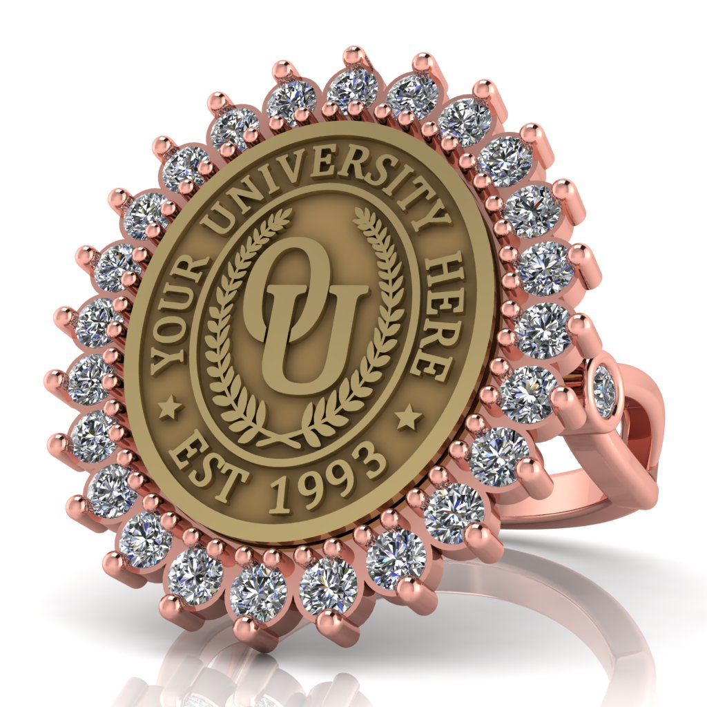 Serku Oval | Infinity Bezel Band Custom College Ring