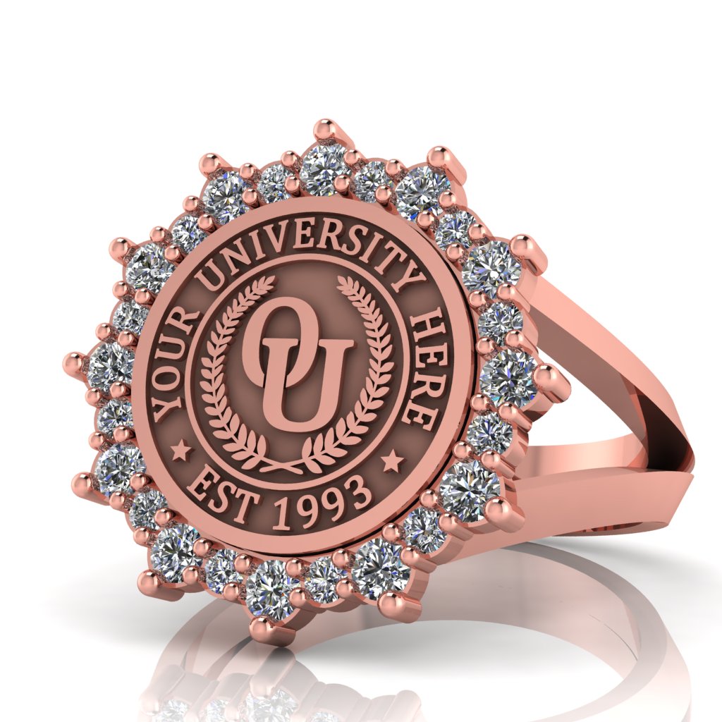 Attraente | V-Frame Band Custom College Ring