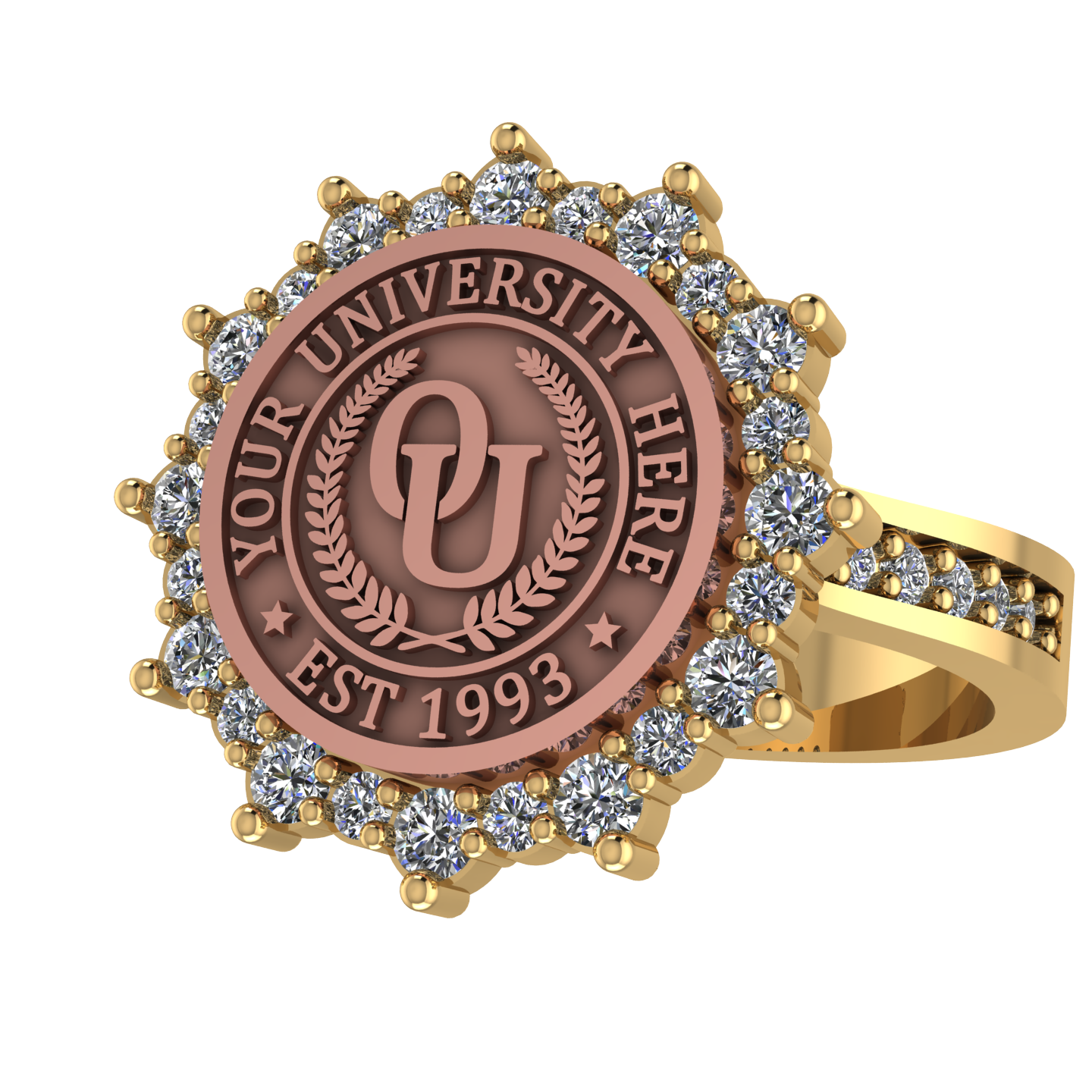 Attraente | Channel Core Band Custom College Ring