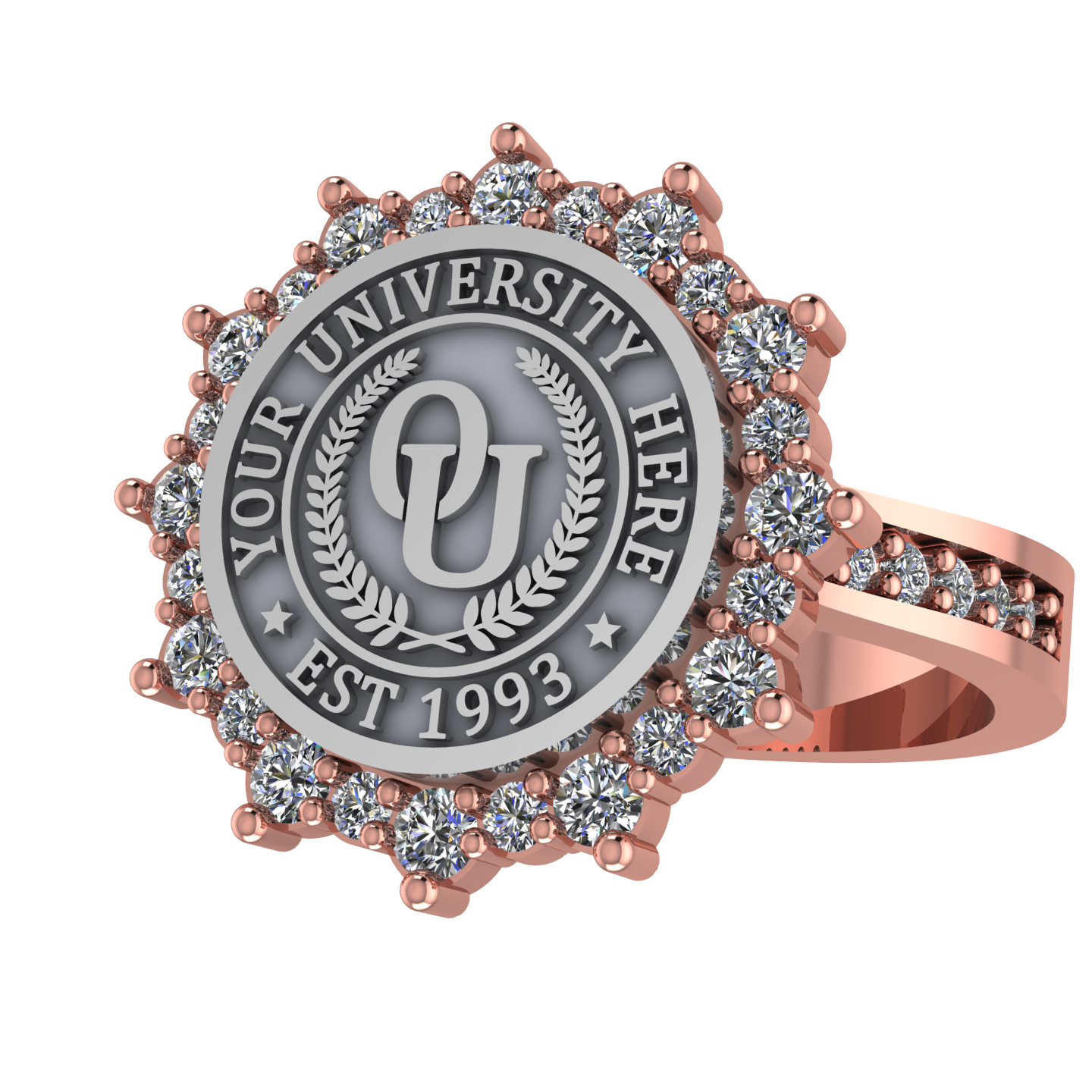 Attraente | Channel Core Band Custom Collage Ring