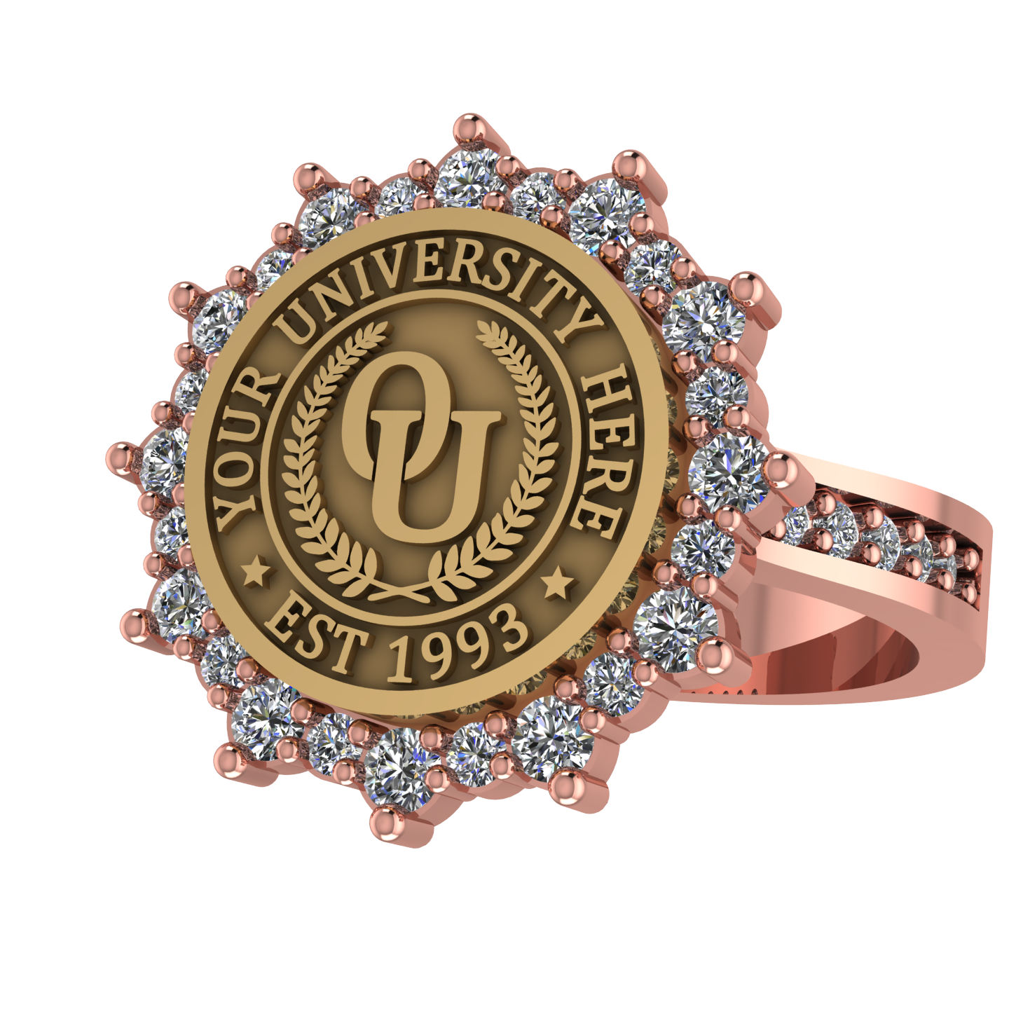 Attraente | Channel Core Band Custom College Ring