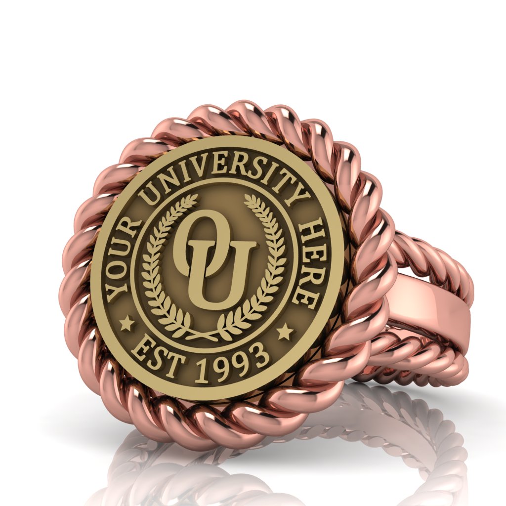 Lubid | Rope Edge Band Custom College Ring