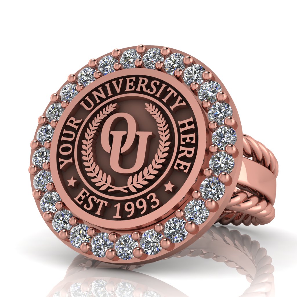 Circum | Rope Edge Band Custom Collage Ring