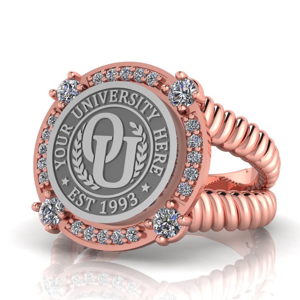 F-Sparkles | V-Rope Band Custom College Ring