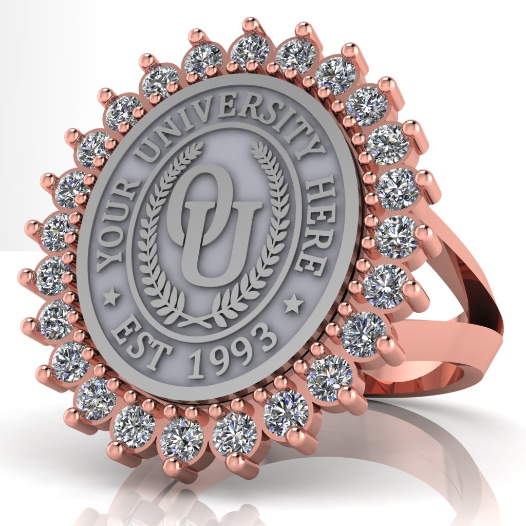 Serku Oval | V-Frame Band Custom College Ring
