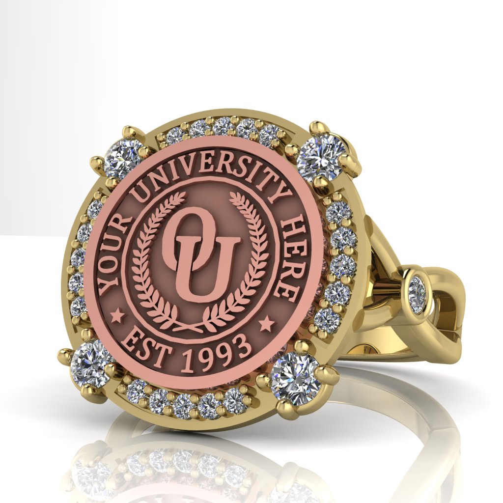 Voir | Infinity Bezel Band Custom College Ring