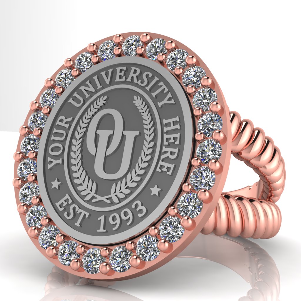 Circum Oval | V-Rope Band Custom College Ring