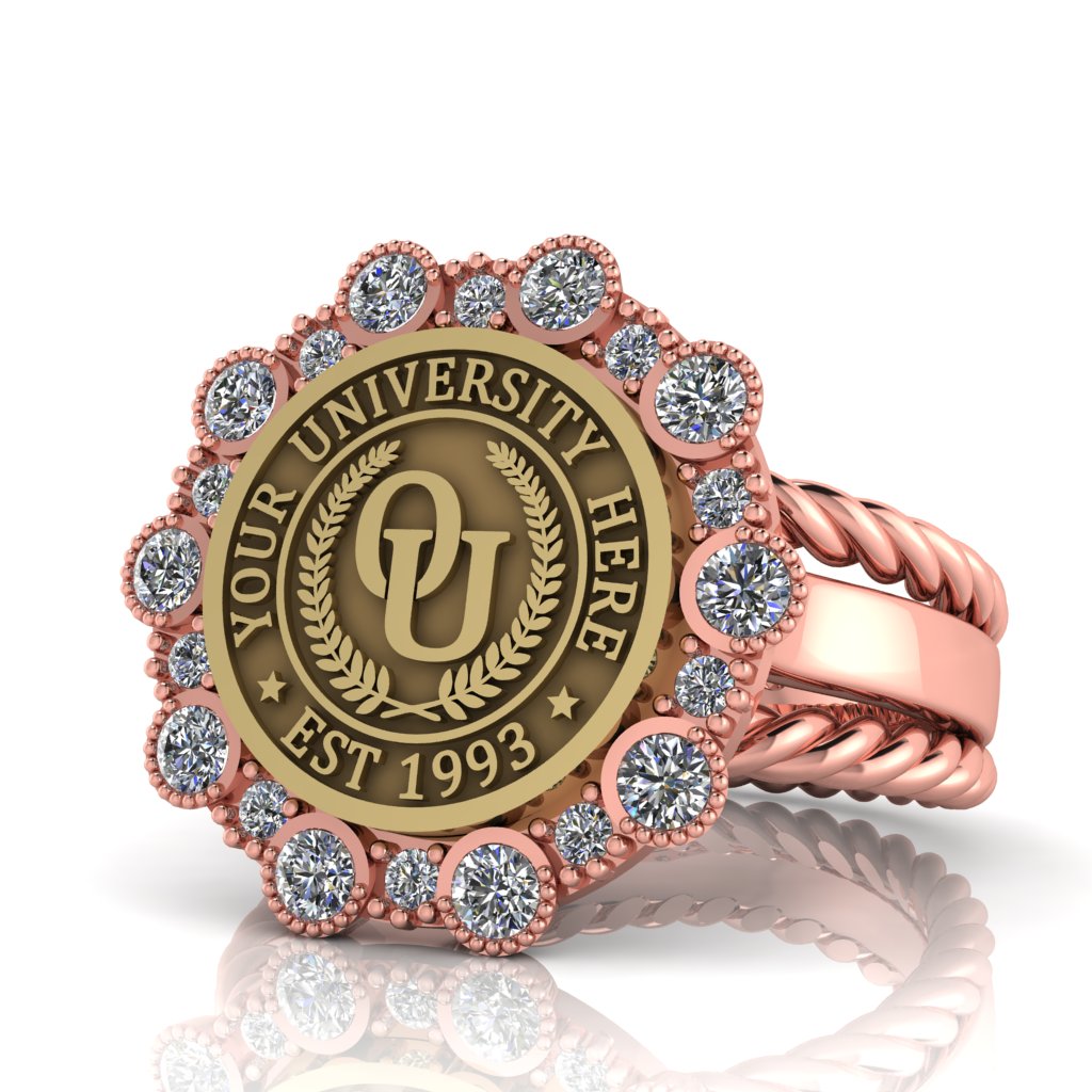 Belgi | Rope Edge Band Custom College Ring