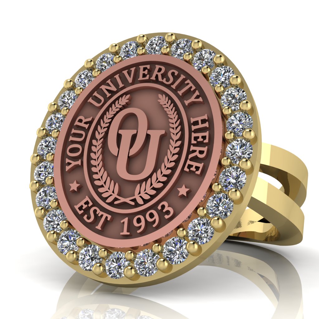 Circum Oval | Knife Edge Band Custom Collage Ring