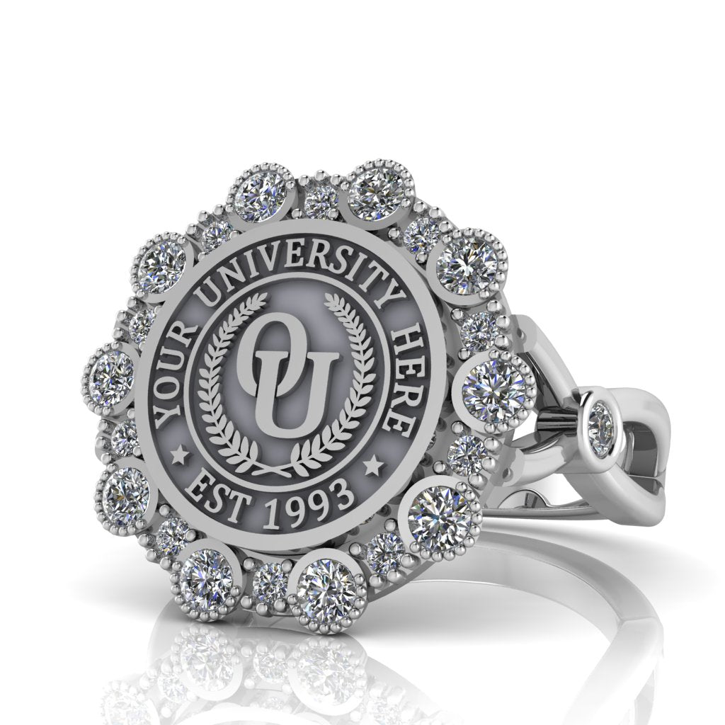 Belgi | Infinity Bezel Band Custom College Ring