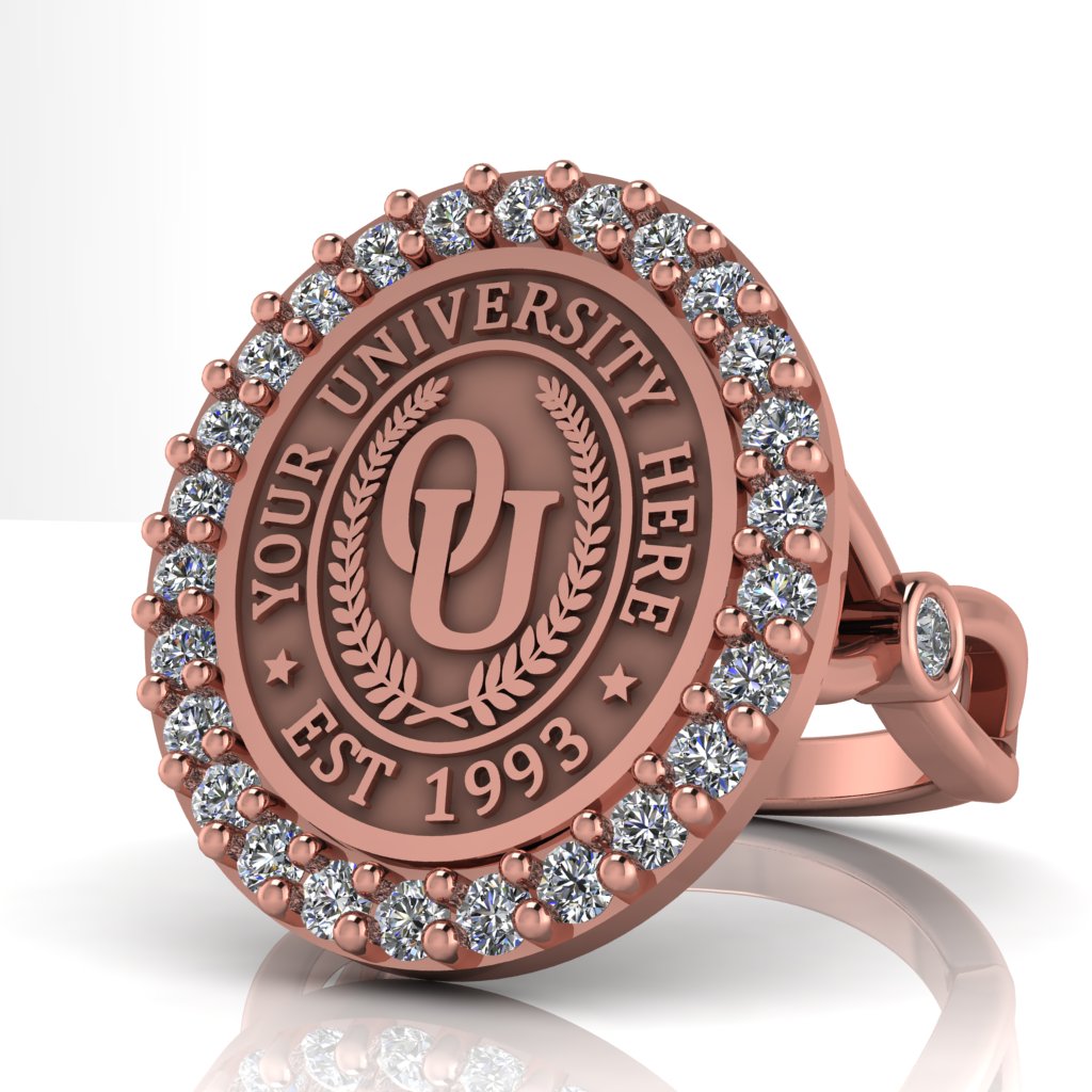Circum Oval | Infinity Bezel Band Custom College Ring