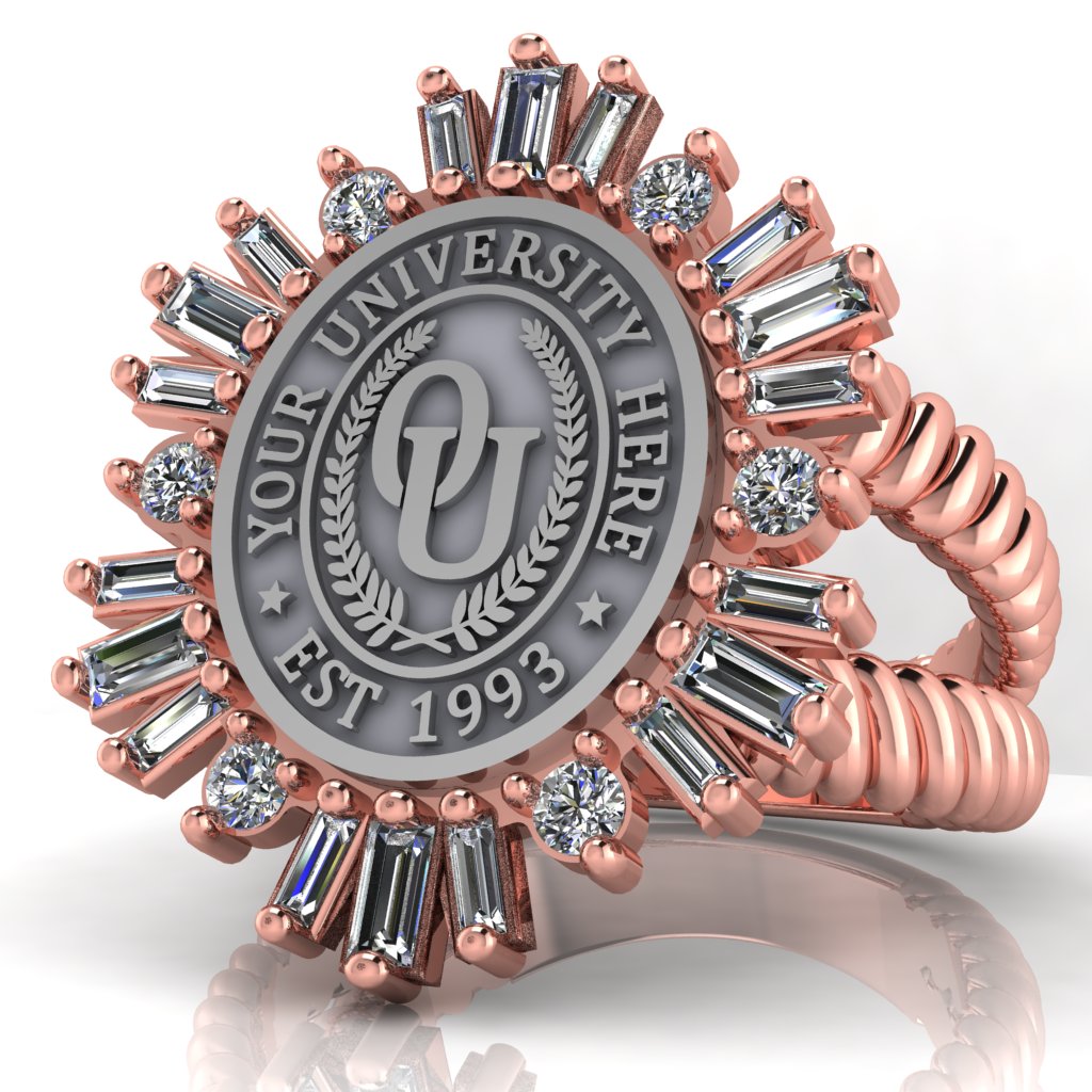 Tramontana Oval | V-Rope Band Custom College Ring