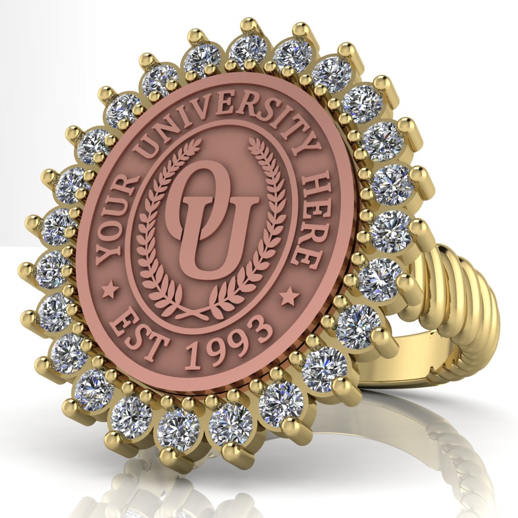 Serku Oval | Rope Core Band Custom College Ring