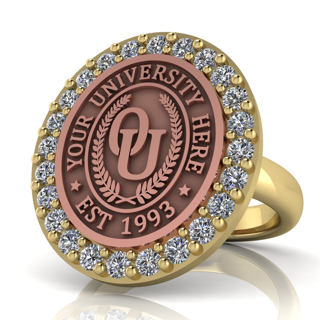 Circum Oval | Classic Dome Band Custom Collage Ring