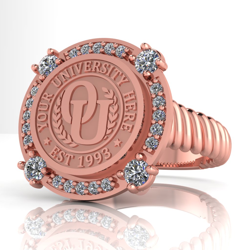 F-Sparkles | Rope Core Band Custom College Ring