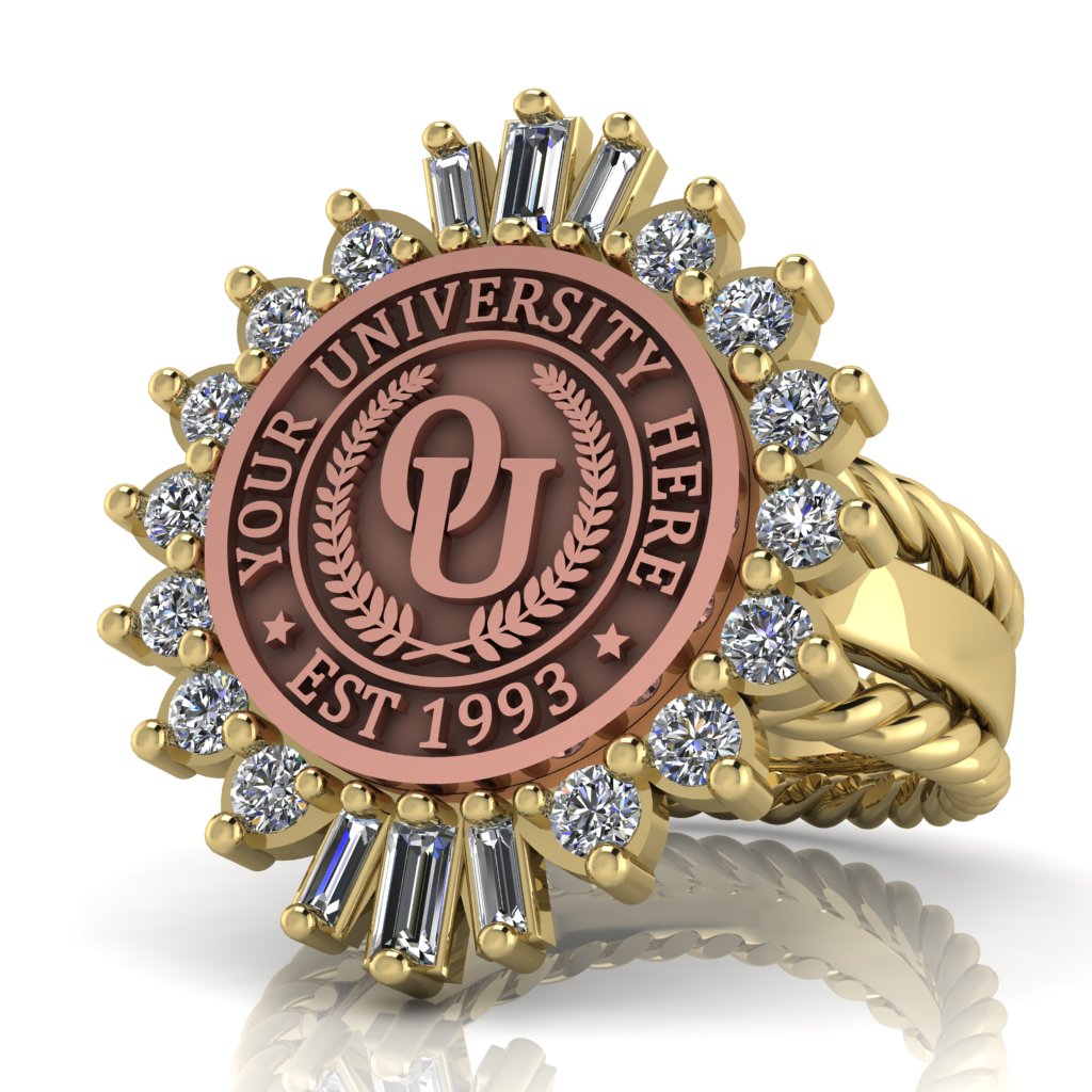 Seren | Rope Edge Band Custom Collage Ring