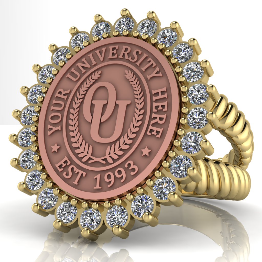 Serku Oval | V-Rope Band Custom Collage Ring