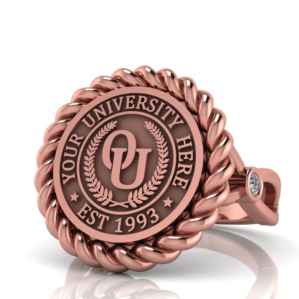 Lubid | Infinity Bezel Band Custom College Ring