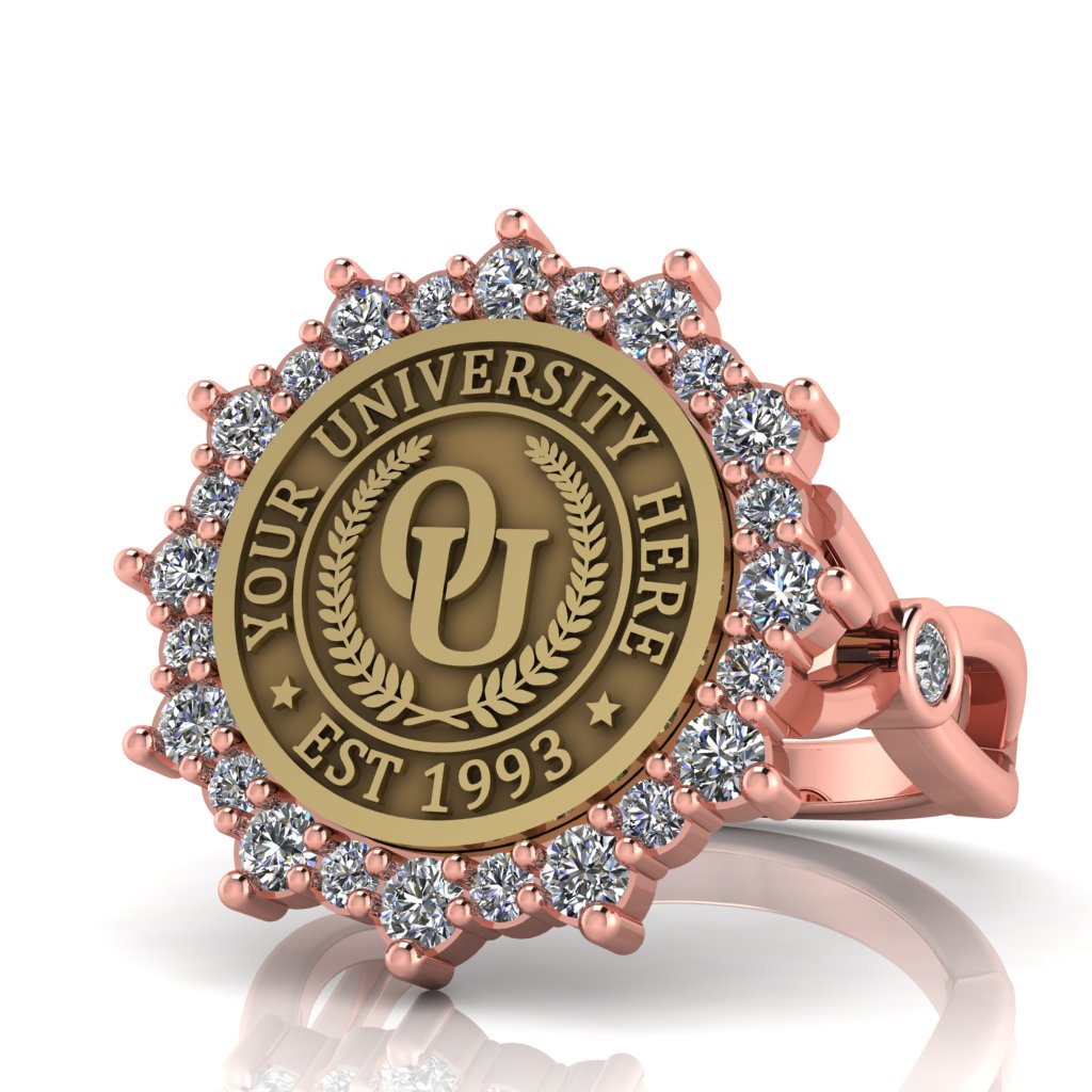 Attraente | Infinity Bezel Band Custom College Ring