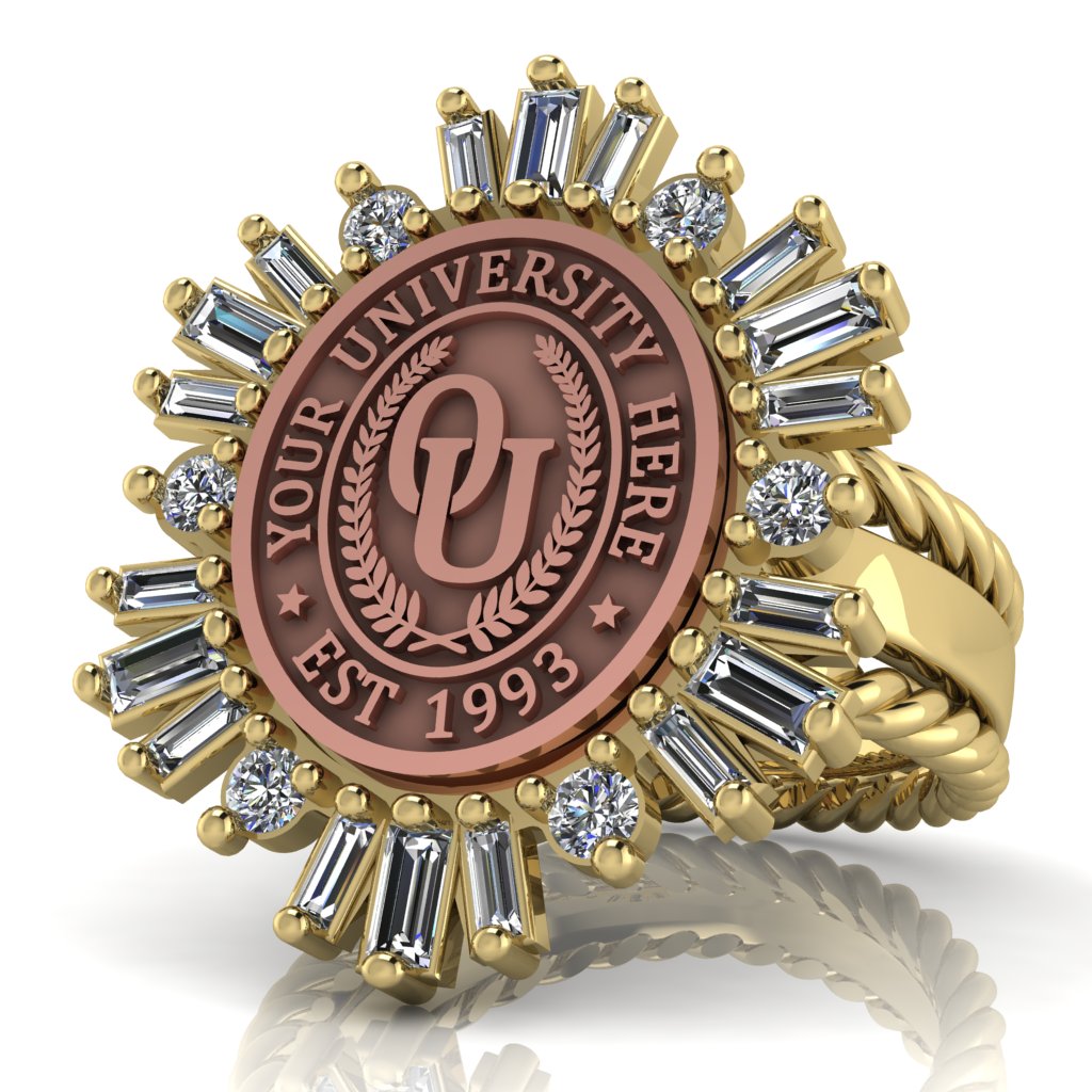 Tramontana Oval | Rope Edge Band Custom Collage Ring